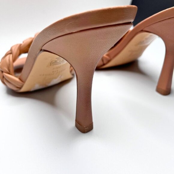 MARC FISHER DIGANA BEIGE NUDE LEATHER HEELED SANDALS - 7.5 - Picture 10 of 11